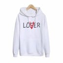 Damen Hoodie mit Kapuze und Kängurutasche Schriftzug auf der Brust Kordelzug Rippbündchen und unterer Saum Baumwolle und Polyester 1