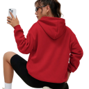 Damen Hoodie mit Taschen Einfarbiger Hoodie mit Aufdruck Los Angeles Bequemer Freizeitoberteil aus weichem Polyester in verschiedenen Farben 4