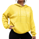 Damen Hoodie mit Taschen Einfarbiger Hoodie mit Aufdruck Los Angeles Bequemer Freizeitoberteil aus weichem Polyester in verschiedenen 8