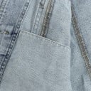 Damen Jeansjacke im Oversize Schnitt Fallende Schultern Gewaschener Look Zwei Brusttaschen mit Klappe Knopfverschluss Baumwolle 6