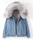 Damen-Jeansjacke mit Fell 4