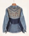 Damen-Jeansjacke mit Fransen 3