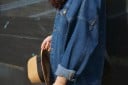 Damen Jeansjacke mit Knöpfen Lockere oversized Passform Überschnittene Schultern Brusttaschen mit Klappe Klassischer Kragen Jeansstoff 5