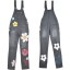 Damen-Jeansoverall mit Blumen 3