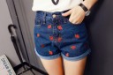 Damen Jeansshorts mit Marienkäfern J1084 4