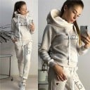 Damen Jogginganzug Hoodie mit hohem Kragen Herzdruck mit Puls-Linie Hose mit Taschen und Kordelzug in der Taille Polyester 4
