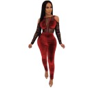 Damen-Jumpsuit aus durchsichtigem Wildleder 4