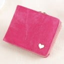 Damen kleine Geldbörse mit Herzchen und metallischem Rahmenverschluss Melierte Oberfläche Kunstleder und Polyester 11,5 x 9,5 x 2,5 cm 5