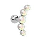Damen kleine Stecker-Ohrringe mit Stäbchen und runder Verschluss Ziert mit Zirkonen Modeschmuck aus Metall Motive von Blumen, Blättern und Bögen 15