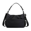 Damen kleinere Tasche mit Obergriff und abnehmbarem breitem Schultergurt Nylon Tasche mit seitlichen Reißverschlusstaschen 26 x 13 x 20 cm 1