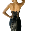 Damen-Korsett ohne Träger Rundhalsausschnitt Schnürung hinten Einfarbig Nylon Spandex Elastischer figurbetonter Top für Partys 5