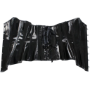 Damen Korsett ohne Träger Schwarz Glänzend O-Ausschnitt Vorderer Hakenverschluss Polyester Spandex Elegantes Top 4