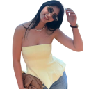 Damen Korsett Top Ohne Träger Einfarbig O-Ausschnitt Enganliegendes Polyesteroberteil Eleganter Sommerstil 4