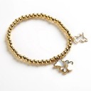 Damen-Kugelarmband mit Teddybären golden