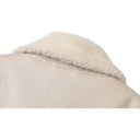 Damen Kunstleder Bikerjacke mit weichem Fellfutter, schrägem Reißverschluss, Taillengürtel und Reißverschlusstaschen im lockeren Schnitt 16