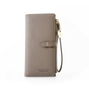 Damen lange Geldbörse mit Schnalle und Handgelenkband Reißverschlussfach Fächer für Karten und Geldscheine Künstliches PU-Leder 19,5 x 10 x 1