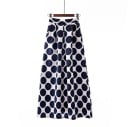 Damen lange Maxi-Rock mit Muster A-Linien-Schnitt mit Falten Hoher breiter Bund Seitentaschen Elastische Mischung aus Polyester und Elasthan 23