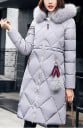 Damen lange Winterjacke mit Muster J2323 2
