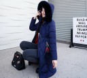 Damen lange Winterjacke mit Muster J2323 11