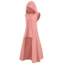 Damen langer ärmelloser Hoodie mit Kapuze und Schnüren Asymmetrischer Schnitt vorne kürzer und hinten lang Ausgestellter Saum Polyester 2