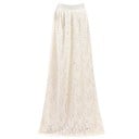 Damen langer Spitzenrock mit Blumenmuster Breite Taille Maxi-Länge bis zu den Knöcheln Mäßig ausgestellter Schnitt Baumwolle und Polyester 2