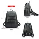 Damen Leder Rucksack mit Diebstahlschutz, geräumig 25 × 11 × 36 cm, echtes Rindsleder, für Laptop, zur Schule und auf Reisen 16