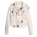 Damen-Lederjacke mit Blumen 6