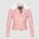 Damen-Lederjacke mit Fell P2221 4