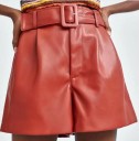 Damen-Ledershorts A687 7