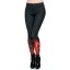 Damen-Leggings mit Flammen – Schwarz 1