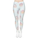 Damen-Leggings mit Kuchen – Hellblau 1