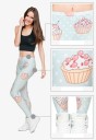 Damen-Leggings mit Kuchen – Hellblau 2