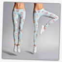 Damen-Leggings mit Kuchen – Hellblau 7