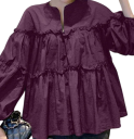 Damen lockere Bluse mit langen Ärmeln Elegante Bluse mit auffälligen Rüschen Leichter luftiger Schnitt Baumwolle Polyester Modischer Top für den Alltag 10