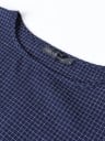 Damen lockere Bluse mit langen Ärmeln Feines Karomuster Rundhalsausschnitt Raffung an den Seiten Abgerundeter Saum 100% Baumwolle 8