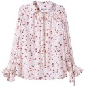 Damen lockeres Bluse mit Blumenmuster 1