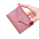 Damen Mini Klappgeldbörse 9 x 2 x 12 cm Kunstleder Verschiedene Farben Kompakte Geldbörse mit Herz für Karten und Münzen 14