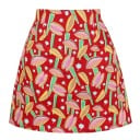 Damen Minirock mit Allover-Druck A-Linien-Schnitt Reißverschluss Baumwolle mit Spandex Bunte Motive von Früchten und der Meereswelt 7