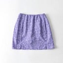 Damen Minirock mit Blumenmuster Gerader, enganliegender Schnitt Zwei Schlitz vorne Geraffter Bund Leichter Stoff aus Chiffon und Acetat 3