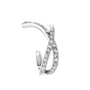 Damen Ohrschmuck für das Ohr in Form einer Nadel oder eines offenen Rings Verziert mit Zirkonen Schmuckmetall Funkelndes Schmuckstück für den Rand 18