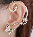 Damen Ohrstecker, die das gesamte Ohr umschließen Dekorative Ohrmanschette mit Zirkonen und Perlenimitaten Modeschmuck-Material Motive 2