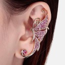 Damen Ohrstecker, die das gesamte Ohr umschließen Dekorative Ohrmanschette mit Zirkonen und Perlenimitaten Modeschmuck-Material Motive 13