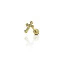 Damen Ohrstecker mit Zirkonen Kleiner Schmuck fürs Ohr mit Schraubkugel Funkelndes dekoratives Motiv Modeschmuckmetall Verpackung 1 Stück 6