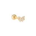 Damen Ohrstecker mit Zirkonen Kleiner Schmuck fürs Ohr mit Schraubkugel Funkelndes dekoratives Motiv Modeschmuckmetall Verpackung 1 Stück 10