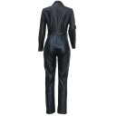 Damen-Overall aus Leder mit tiefem Ausschnitt B846 5