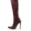 Damen-Overknee-Stiefel mit Schlangenmuster J2373 6