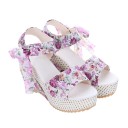 Damen-Plateausandalen mit Blumen 2