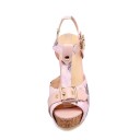 Damen-Plateausandalen mit Blumenprint 7