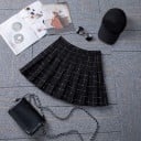 Damen plissierter Minirock mit Karomuster Strukturierter Stoff mit glitzernden Fäden Reißverschluss und Futter Polyester und Acryl 3
