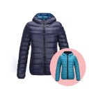 Damen reversible Steppjacke mit Kapuze Füllung aus Entendaunen Durchgehender Reißverschluss Lange Ärmel Obermaterial Polyester 5